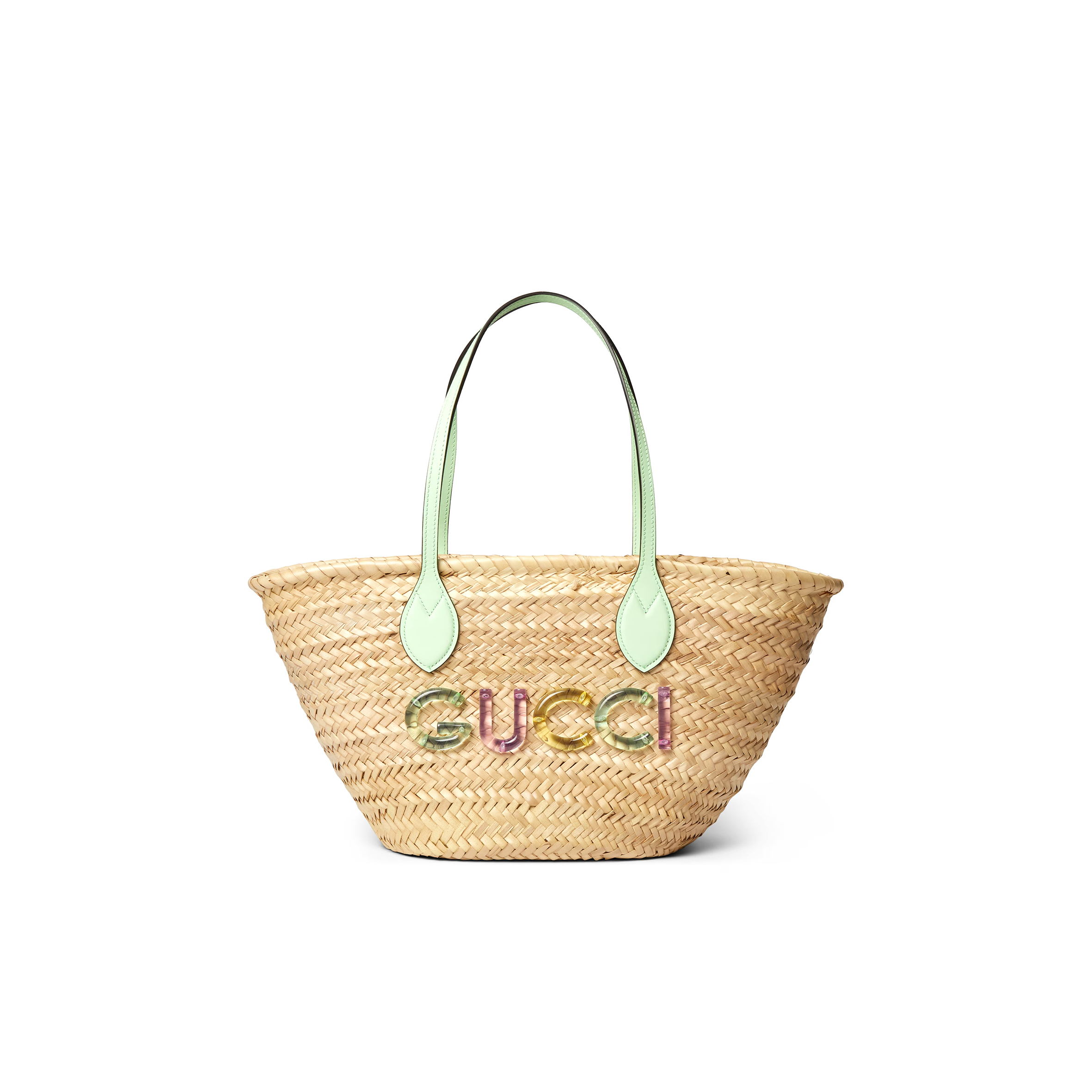 G*u*i small straw tote with G*u*i logo 779524 (26*22.5*18cm)